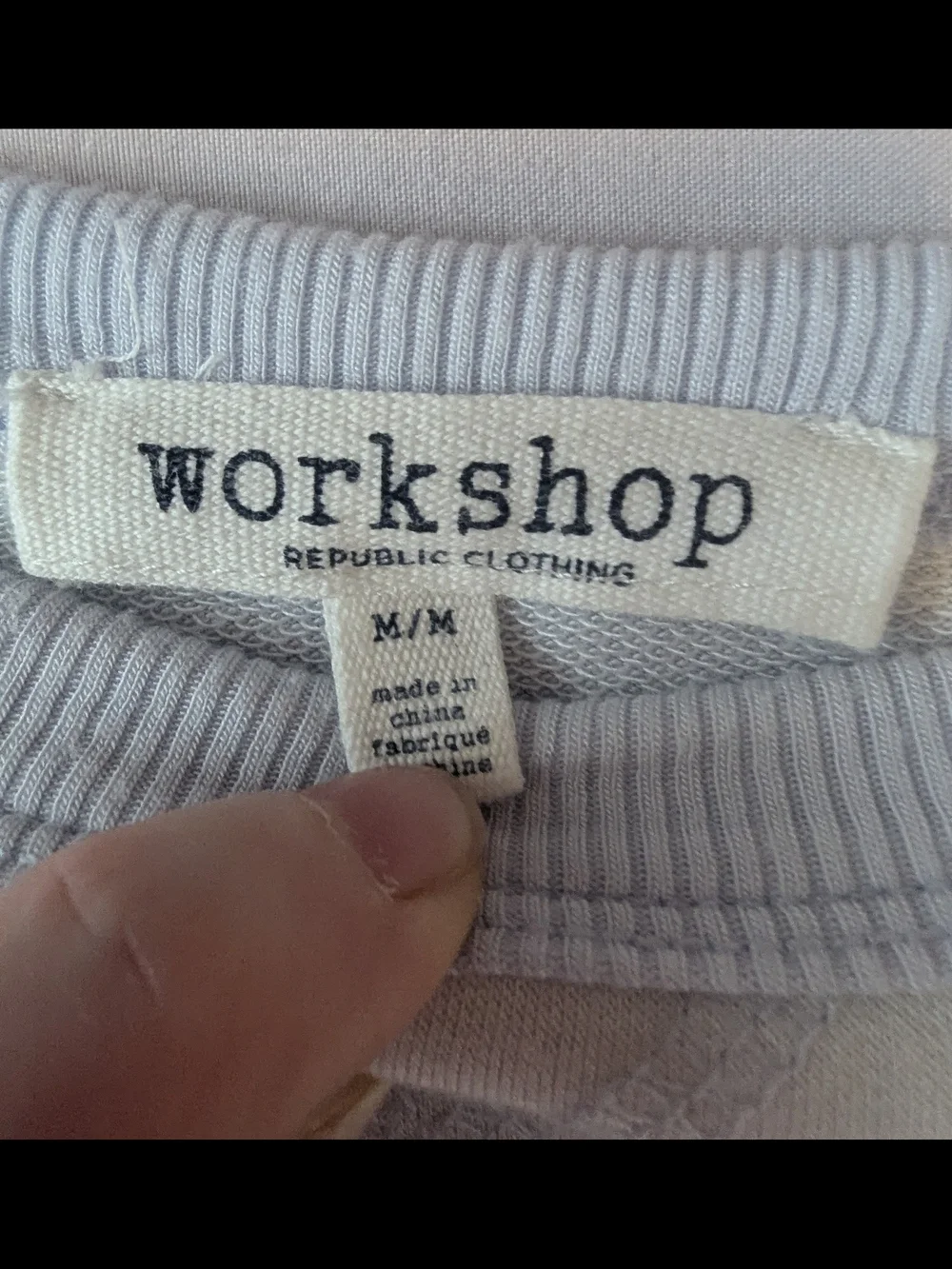 Workshop Republic Clothing Light Blue and White Striped Crewneck Sweatshirt - Picture 7 of 8